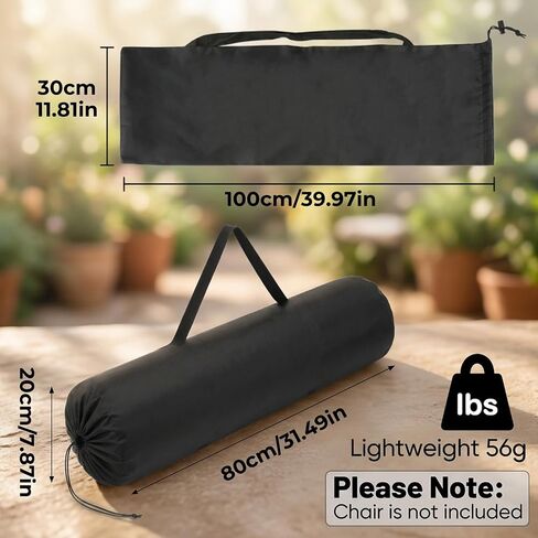 Nogeqi Camping Chair Bag Replacement, Black Portable Folding Chair Bag with Shoulder Strap for Travel Camping Sports Outdoors, 80x20cm/31.5x7.87in (Chair is Not Included) in Kuwait