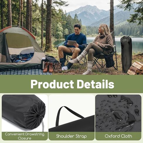 Nogeqi Camping Chair Bag Replacement, Black Portable Folding Chair Bag with Shoulder Strap for Travel Camping Sports Outdoors, 80x20cm/31.5x7.87in (Chair is Not Included) in Kuwait