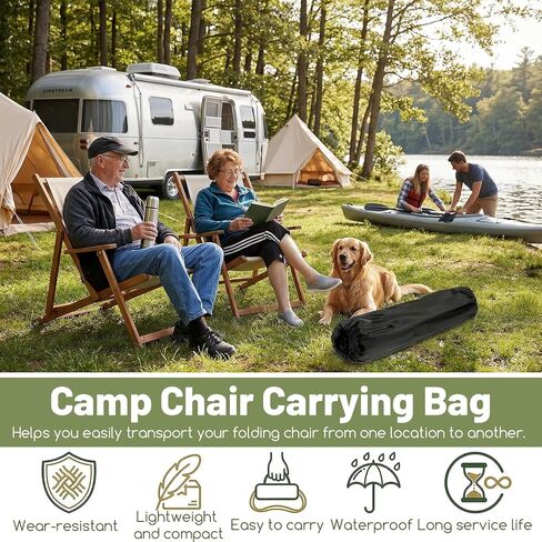 Nogeqi Camping Chair Bag Replacement, Black Portable Folding Chair Bag with Shoulder Strap for Travel Camping Sports Outdoors, 80x20cm/31.5x7.87in (Chair is Not Included) in Kuwait
