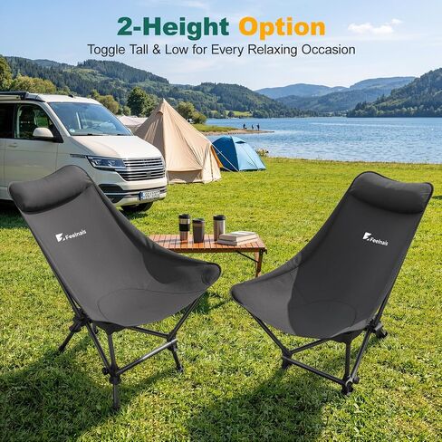 Rocking Camping Chairs, High Back Folding Camp Chair, Black-Rocker in Kuwait