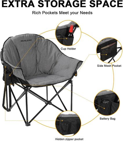REALEAD Oversized Heated Chairs Outdoor Sports with Fully Thick Padded in Kuwait