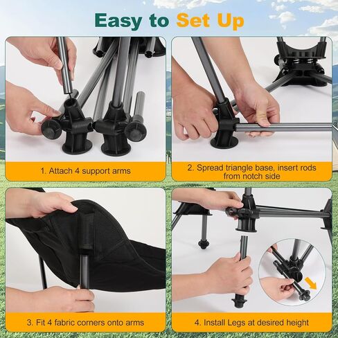 Rocking Camping Chairs, High Back Folding Camp Chair, Black-Rocker in Kuwait