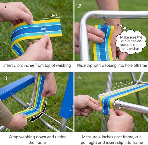 Lawn Outdoor Patio Chair Webbing,2.3" X 65.6 ft,Yellow and Blue in Kuwait