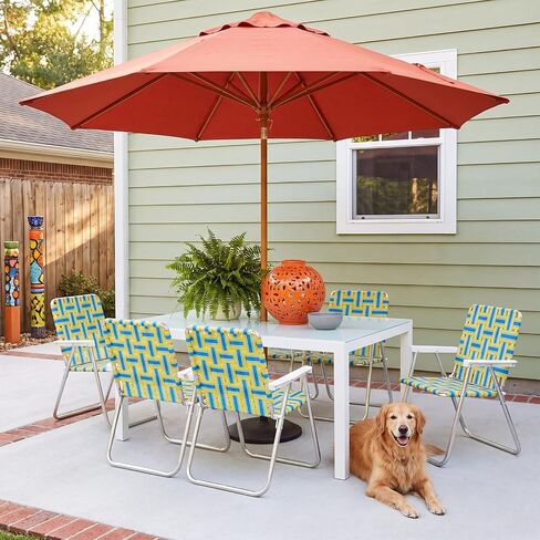 Lawn Outdoor Patio Chair Webbing,2.3" X 65.6 ft,Yellow and Blue in Kuwait
