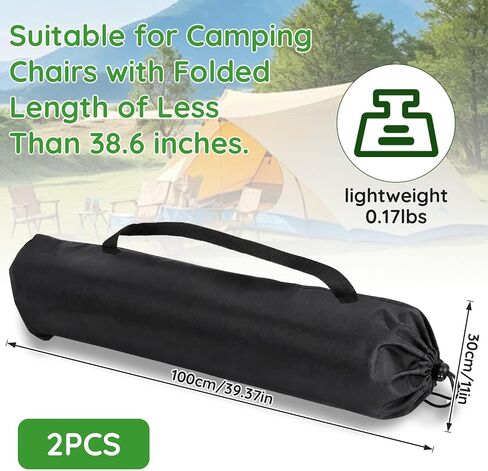 2 Pack Camping Chair Replacement Bag Compatible with Coleman, 39.3 Inches Large Portable Chair Carry Bag with Shoulder Strap, Durable Nylon Storage Tent Bag for Travel Outdoor Camping Sports in Kuwait