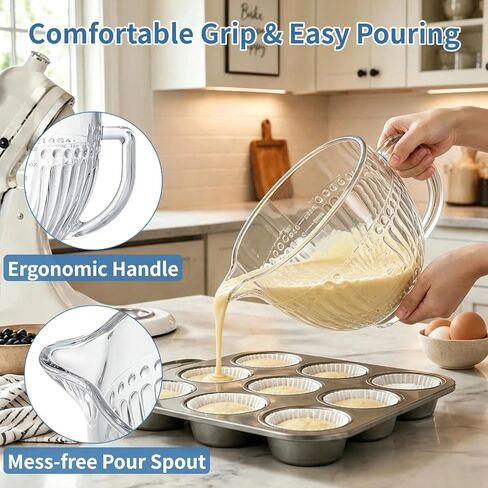 Glass Mixer Bowl Compatible with KitchenAid 4.5-5qt Tilt-Head Mixer in Kuwait