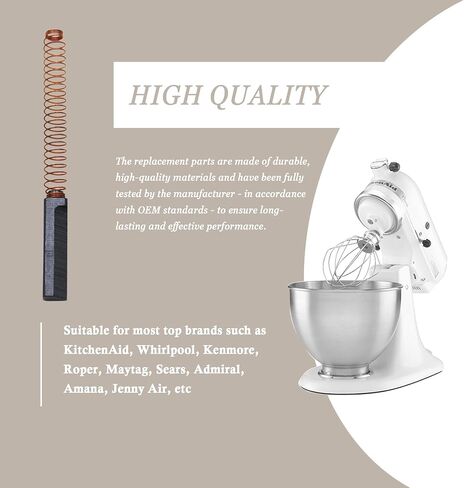 W10380496 Carbon Motor Brushes Replacement, for Whirlpool KitchenAid Stand Mixers W10260958 AP5178083 PS3495098, Mixer Carbon Brush Parts 4 Pack in Kuwait
