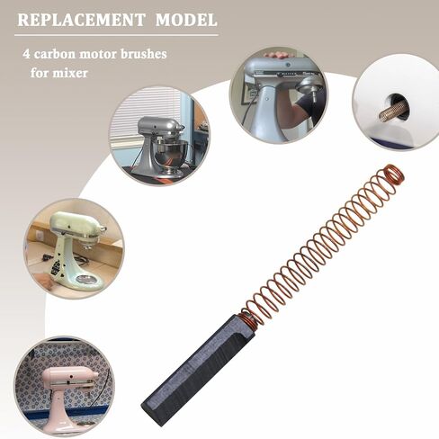 W10380496 Carbon Motor Brushes Replacement, for Whirlpool KitchenAid Stand Mixers W10260958 AP5178083 PS3495098, Mixer Carbon Brush Parts 4 Pack in Kuwait