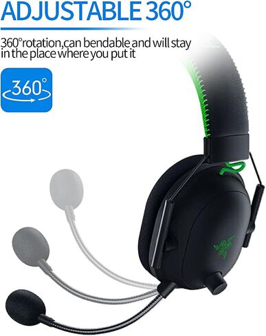 JHK Blackshark V2 Mic Replacement for Razer BlackShark V2/V2SE and V2 Pro Wireless Gaming Headset 3.5mm Detachable Game Boom Microphone with Foam (Black) in Kuwait
