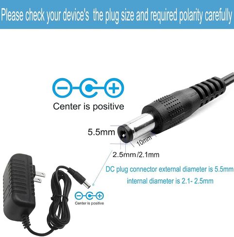 12Volt Power Supply 1.5A AC/DC Adapter 100-240V 50/60Hz to DC 12V 1.5Amp Power Adapter Cord, 5.5mm x 2.5mm DC Plug Connectivity in Kuwait