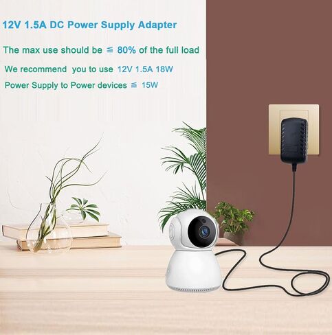 12Volt Power Supply 1.5A AC/DC Adapter 100-240V 50/60Hz to DC 12V 1.5Amp Power Adapter Cord, 5.5mm x 2.5mm DC Plug Connectivity in Kuwait