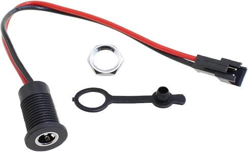 heyous DC 5.5x2.1mm Round Power Plug Connector with Nut and Waterproof Cover Electric Scooter Balance Bike Accessories in Kuwait