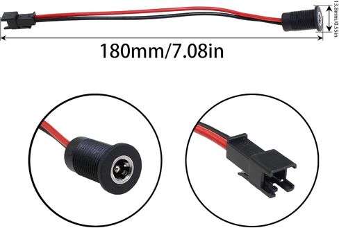 heyous DC 5.5x2.1mm Round Power Plug Connector with Nut and Waterproof Cover Electric Scooter Balance Bike Accessories in Kuwait