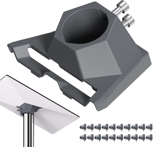 Starlink Gen 3 Pipe Adapter Mount, Heavy-Duty PC+ASA Pole Mount Kit for 1.25-2.5'' Pipe, V0 Fire-Retardant Weatherproof Starlink Mount for Roof, RV & Outdoor, 360° Rotation Dish Not Included in Kuwait