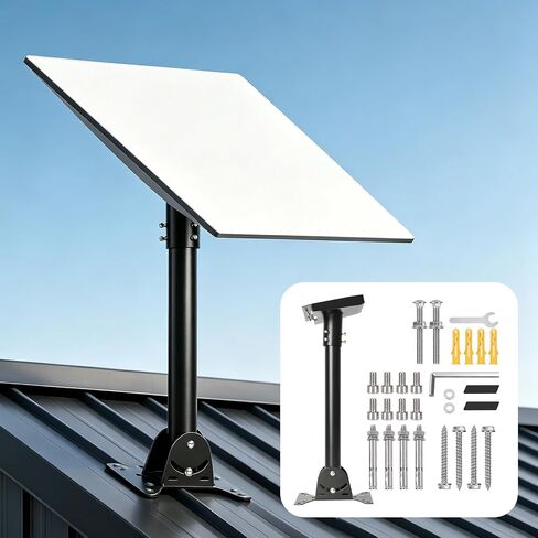 Roof Mount for Starlink Standard 4/4X/Gen 3/Gen 4, 18-Inch Heavy-Duty Carbon Steel Pole, Adjustable Mounting Kit with Pipe Adapter, Compatible with Starlink Dish for RV Wall & Metal Roof in Kuwait