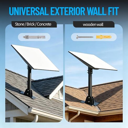 Roof Mount for Starlink Standard 4/4X/Gen 3/Gen 4, 18-Inch Heavy-Duty Carbon Steel Pole, Adjustable Mounting Kit with Pipe Adapter, Compatible with Starlink Dish for RV Wall & Metal Roof in Kuwait