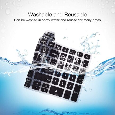 Keyboard Cover for Dell Inspiron 15 3000 3501 3502 3505, Dell Inspiron 15 17 5000 5584 5593 5594 5598 5501 5502 5505 5508 5509, 7000 7500 7590 7591 7501 7506 7706 7790 7791 Keyboard Skin, Black in Kuwait