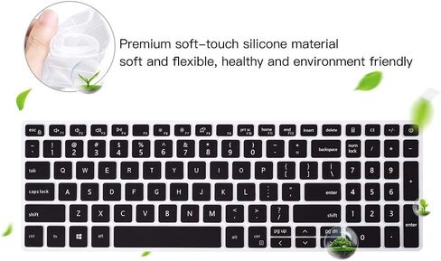 Keyboard Cover for Dell Inspiron 15 3000 3501 3502 3505, Dell Inspiron 15 17 5000 5584 5593 5594 5598 5501 5502 5505 5508 5509, 7000 7500 7590 7591 7501 7506 7706 7790 7791 Keyboard Skin, Black in Kuwait