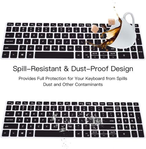 Keyboard Cover for Dell Inspiron 15 3000 3501 3502 3505, Dell Inspiron 15 17 5000 5584 5593 5594 5598 5501 5502 5505 5508 5509, 7000 7500 7590 7591 7501 7506 7706 7790 7791 Keyboard Skin, Black in Kuwait