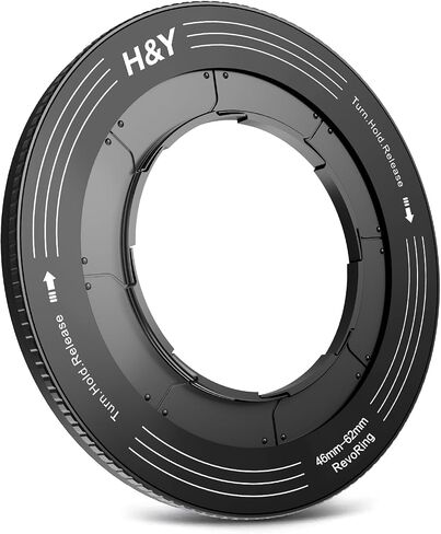 H&Y RevoRing Adjustable 46-62mm to 67mm Step Up Ring for Filters | 46-62mm to 67mm Variable Step Up Ring, Secure Turn-Hold Lock, Lens Filter Adapter Ring, Aluminum, Black in Kuwait