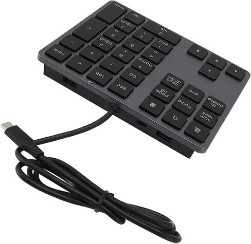 Yoidesu Wired Numeric Keypad with USB C 3.1 HUB, 5Gbps 34 Keys Slim External Keyboard Numpad for Laptop Desktop PC, Designed for Data Input Professionals, Plug and Play in Kuwait