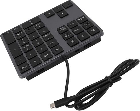 Yoidesu Wired Numeric Keypad with USB C 3.1 HUB, 5Gbps 34 Keys Slim External Keyboard Numpad for Laptop Desktop PC, Designed for Data Input Professionals, Plug and Play in Kuwait