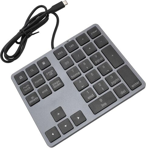 Yoidesu Wired Numeric Keypad with USB C 3.1 HUB, 5Gbps 34 Keys Slim External Keyboard Numpad for Laptop Desktop PC, Designed for Data Input Professionals, Plug and Play in Kuwait