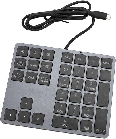 Yoidesu Wired Numeric Keypad with USB C 3.1 HUB, 5Gbps 34 Keys Slim External Keyboard Numpad for Laptop Desktop PC, Designed for Data Input Professionals, Plug and Play in Kuwait