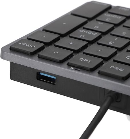 Yoidesu Wired Numeric Keypad with USB C 3.1 HUB, 5Gbps 34 Keys Slim External Keyboard Numpad for Laptop Desktop PC, Designed for Data Input Professionals, Plug and Play in Kuwait
