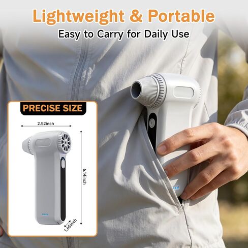 Compressed Air Duster, Ergonomic Design 250,000 RPM Compressed Canned Air Alternative, 3-Gear Powerful Blower for Computer Keyboard, PC Cleaning,Appliance,Car,Home and Outdoor in Kuwait
