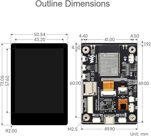 ESP32-C5 2.8inch Touch Display Dev Board, Based on ESP32-C5-WROOM-1 in Kuwait