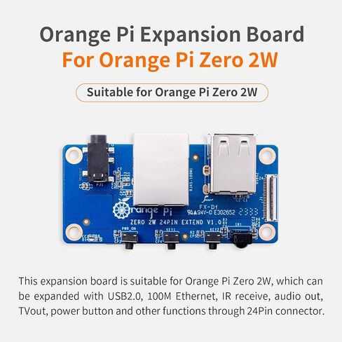 Orange Pi Zero 2W Expansion Board, 24Pin Connector Interface Board for OPi Zero 2W Development Mini PC Board Single Board Computer (Zero 2W EB) in Kuwait