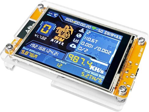Bitcoin Miner NerdMiner, ESP32 2.8-inch OLED Display Development Board Type C ESP32-2432S028 Suitable for 1000 KH/s Hashrate Operations (Transparent) in Kuwait