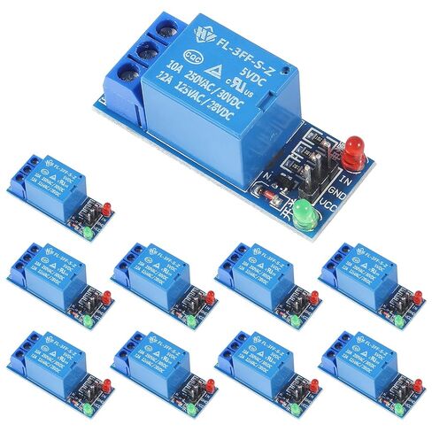 AITRIP 10PCS 5V One Channel Relay Module Relay Switch with OPTO Isolation High Low Level Trigger Compatible with Arduino Raspberry pi ARM AVR in Kuwait