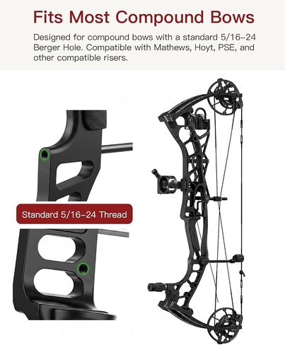 Berger Hole Bow Level – Aluminum Bow Leveling Kit Archery Tool for Compound Bow Sight, Arrow Rest & D-Loop Tuning, Lightweight Screw-in Bow Maintenance Accessory with Storage Pouch in Kuwait