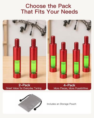 Berger Hole Bow Level – Aluminum Bow Leveling Kit Archery Tool for Compound Bow Sight, Arrow Rest & D-Loop Tuning, Lightweight Screw-in Bow Maintenance Accessory with Storage Pouch in Kuwait