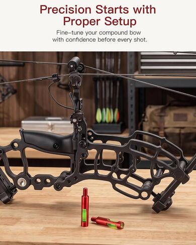 Berger Hole Bow Level – Aluminum Bow Leveling Kit Archery Tool for Compound Bow Sight, Arrow Rest & D-Loop Tuning, Lightweight Screw-in Bow Maintenance Accessory with Storage Pouch in Kuwait