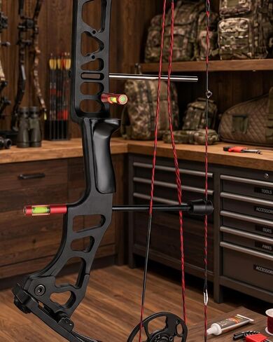Berger Hole Bow Level – Aluminum Bow Leveling Kit Archery Tool for Compound Bow Sight, Arrow Rest & D-Loop Tuning, Lightweight Screw-in Bow Maintenance Accessory with Storage Pouch in Kuwait