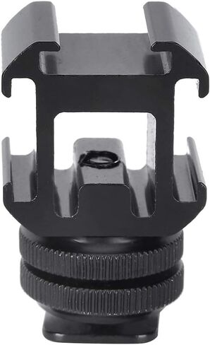 Hot Shoe Adapter Bracket, Aluminum Alloy 3 Cold Shoe Mount, Precision CNC Machining Bracket for Microphones, LED Lights & Monitors in Kuwait