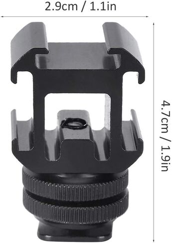 Hot Shoe Adapter Bracket, Aluminum Alloy 3 Cold Shoe Mount, Precision CNC Machining Bracket for Microphones, LED Lights & Monitors in Kuwait