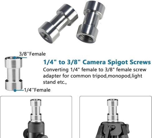 Mount Screw Kit 1/4 Inch Spigot Stud 1/4" to 3/8" Screw Convert Adapter Threaded Screws 20-Thread Camera Screw Nut Set Light Stand in Kuwait