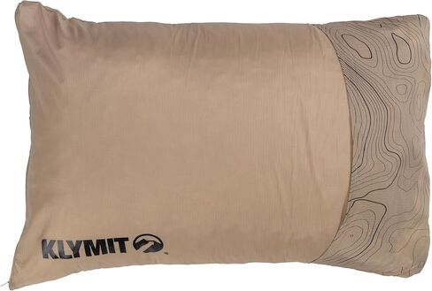KLYMIT Drift Camping Pillow | Lightweight, Travel Head Rest for Sleep Filled with Shredded Memory Foam, Reversible Outer Cover for Extended Use, Regular Size — Tan in Kuwait