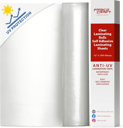 Frisco Craft Transparent Glossy Self Adhesive Laminating Roll 12" x 30 ft in Kuwait