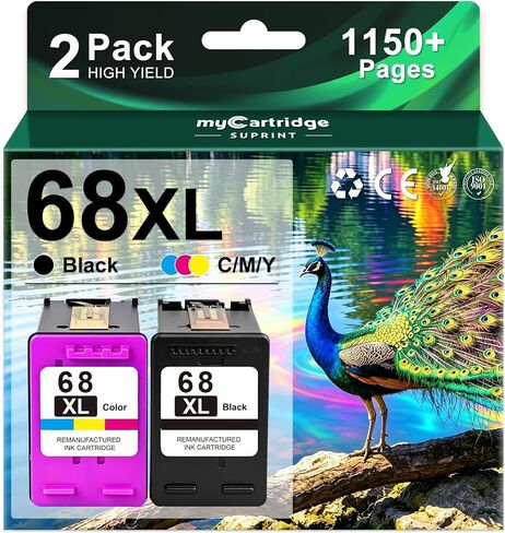 68 6155e 6555e 68XL Ink Cartridges Black/Color Combo Pack Replaced for HP68 in Kuwait