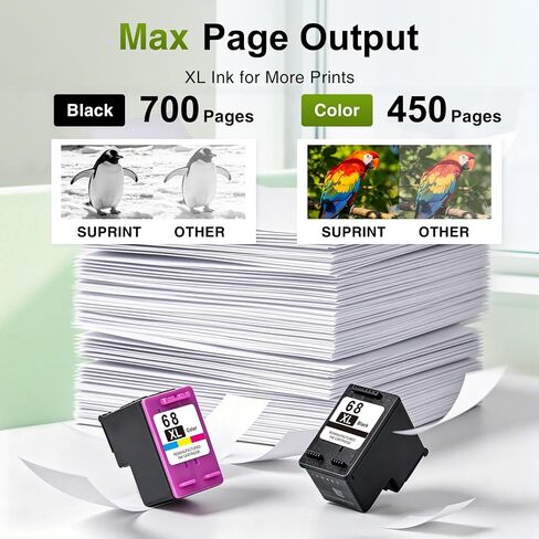 68 6155e 6555e 68XL Ink Cartridges Black/Color Combo Pack Replaced for HP68 in Kuwait