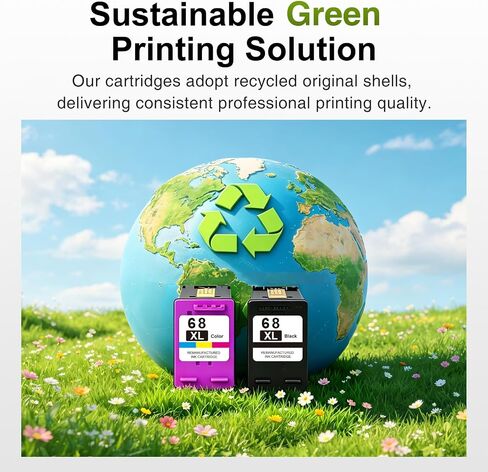 68 6155e 6555e 68XL Ink Cartridges Black/Color Combo Pack Replaced for HP68 in Kuwait