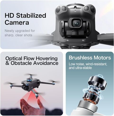 FPV Drone with HD Camera for Adults Beginners, GPS Drone with Screen on Controller, Obstacle Avoidance, Auto Return, Fishing Drones with One-Key Payload Drop Delivery Function, Foldable RC Quadcopter for Outdoor Shooting Camping Fishing Gift Delivery Quad in Kuwait