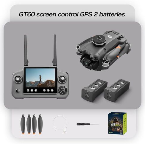 FPV Drone with HD Camera for Adults Beginners, GPS Drone with Screen on Controller, Obstacle Avoidance, Auto Return, Fishing Drones with One-Key Payload Drop Delivery Function, Foldable RC Quadcopter for Outdoor Shooting Camping Fishing Gift Delivery Quad in Kuwait