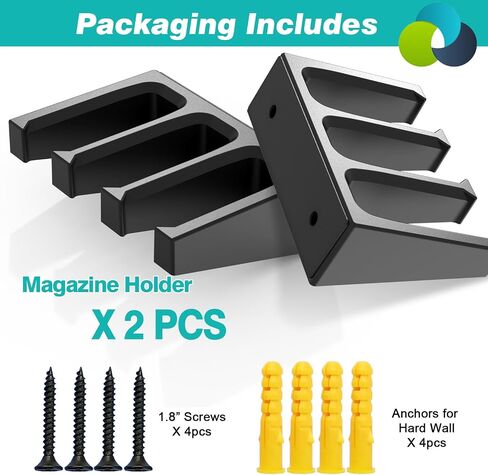 Magnetic PMAG Wall Mount, AR Magazine Holder for Gun Safe & Locker Storage, N52 Strong Magnet ABS 3-Slot Mag Rack for PMAG 30 Round 5.56/.223, Ammo Display Organizer (2-Pack) in Kuwait