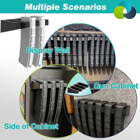 Magnetic PMAG Wall Mount, AR Magazine Holder for Gun Safe & Locker Storage, N52 Strong Magnet ABS 3-Slot Mag Rack for PMAG 30 Round 5.56/.223, Ammo Display Organizer (2-Pack) in Kuwait